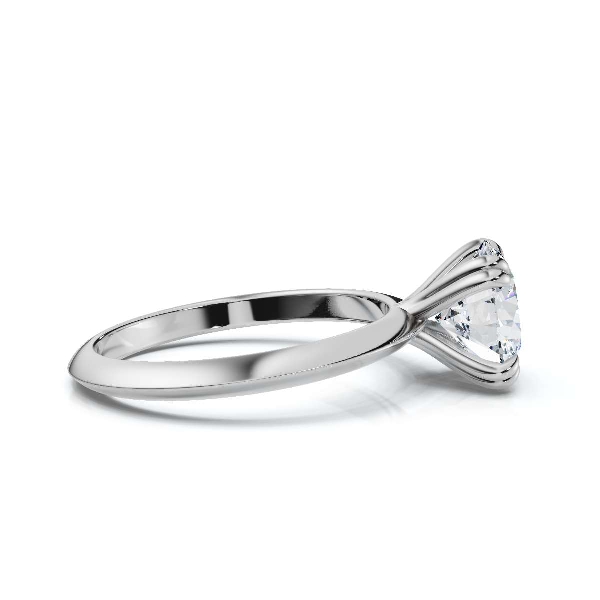 14K White Gold Kass Solitaire Engagement Ring 