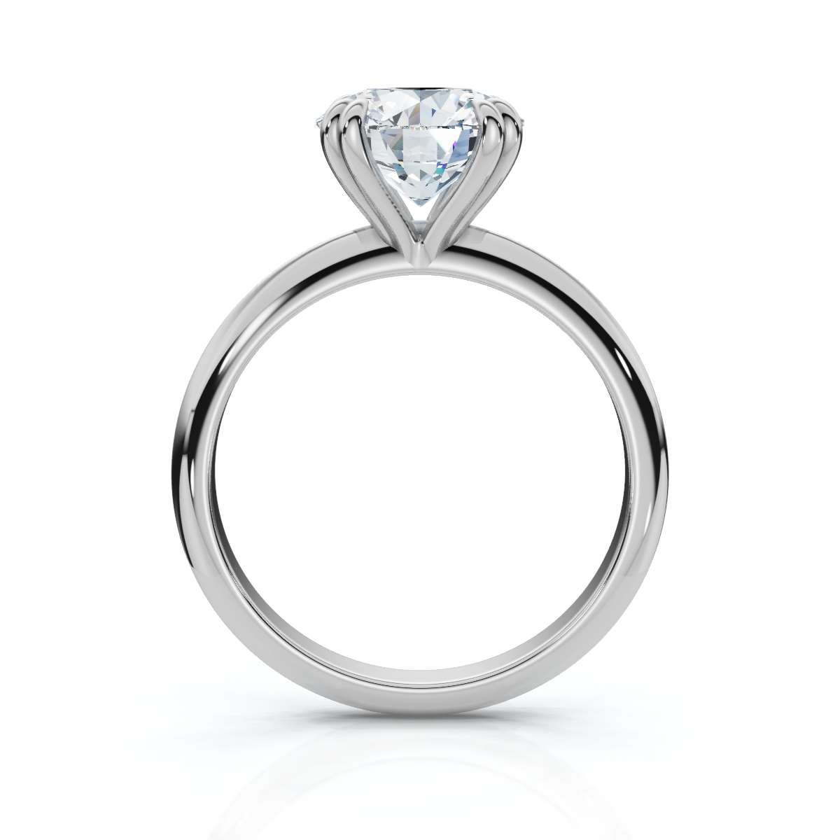 14K White Gold Kass Solitaire Engagement Ring 