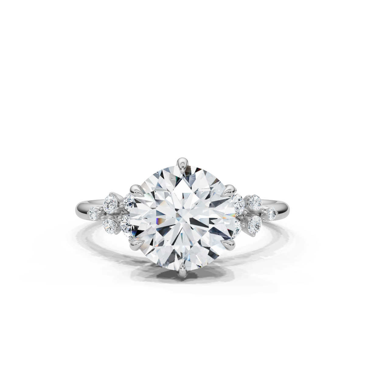 14K White Gold Reanna Accents Lab Grown Diamond Engagement Ring (1/5 ct. tw)