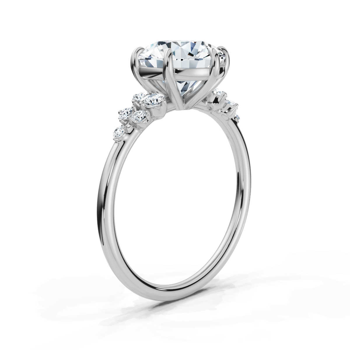 14K White Gold Reanna Accents Lab Grown Diamond Engagement Ring (1/5 ct. tw)