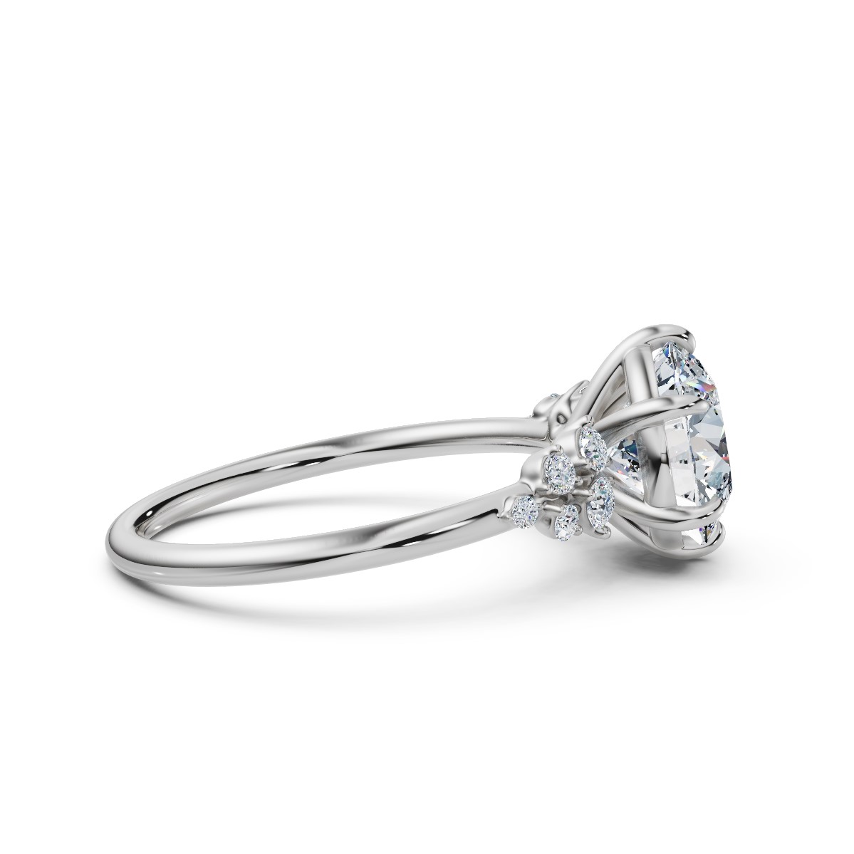 14K White Gold Reanna Accents Lab Grown Diamond Engagement Ring (1/5 ct. tw)