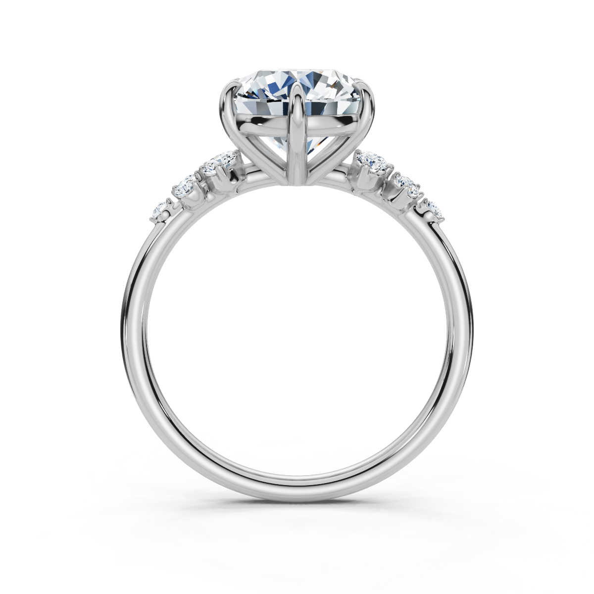14K White Gold Reanna Accents Lab Grown Diamond Engagement Ring (1/5 ct. tw)