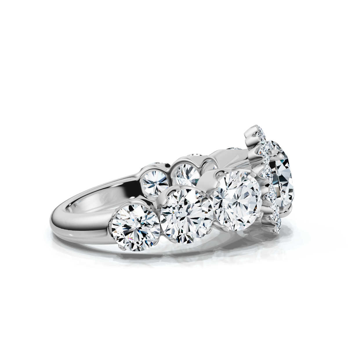 14K White Gold Bouquet Halo Lab Grown Diamond Ring (3 1/2 ct. tw)