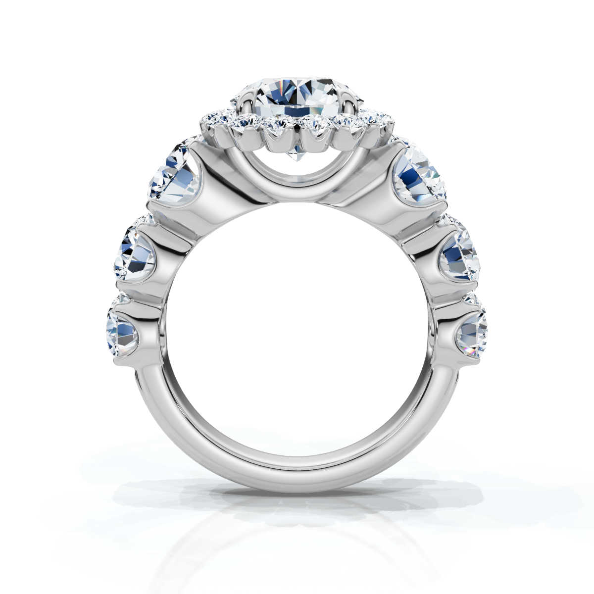 14K White Gold Bouquet Halo Lab Grown Diamond Ring (3 1/2 ct. tw)
