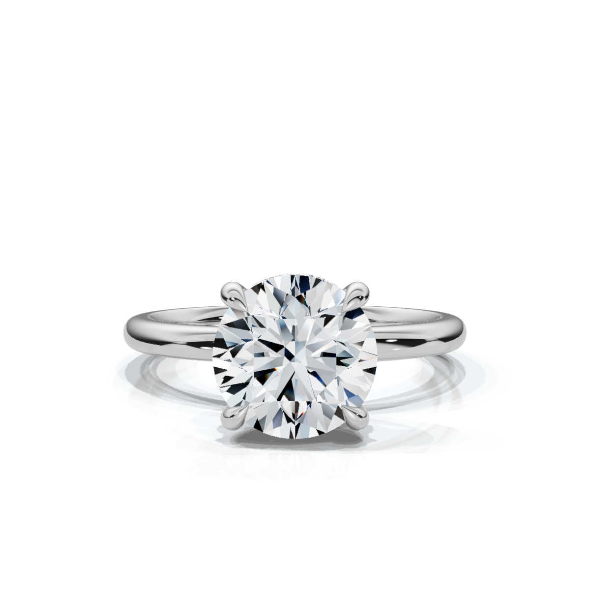 14K White Gold Poppy Hidden Accents Lab Grown Diamond Ring (1/20 ct. tw)