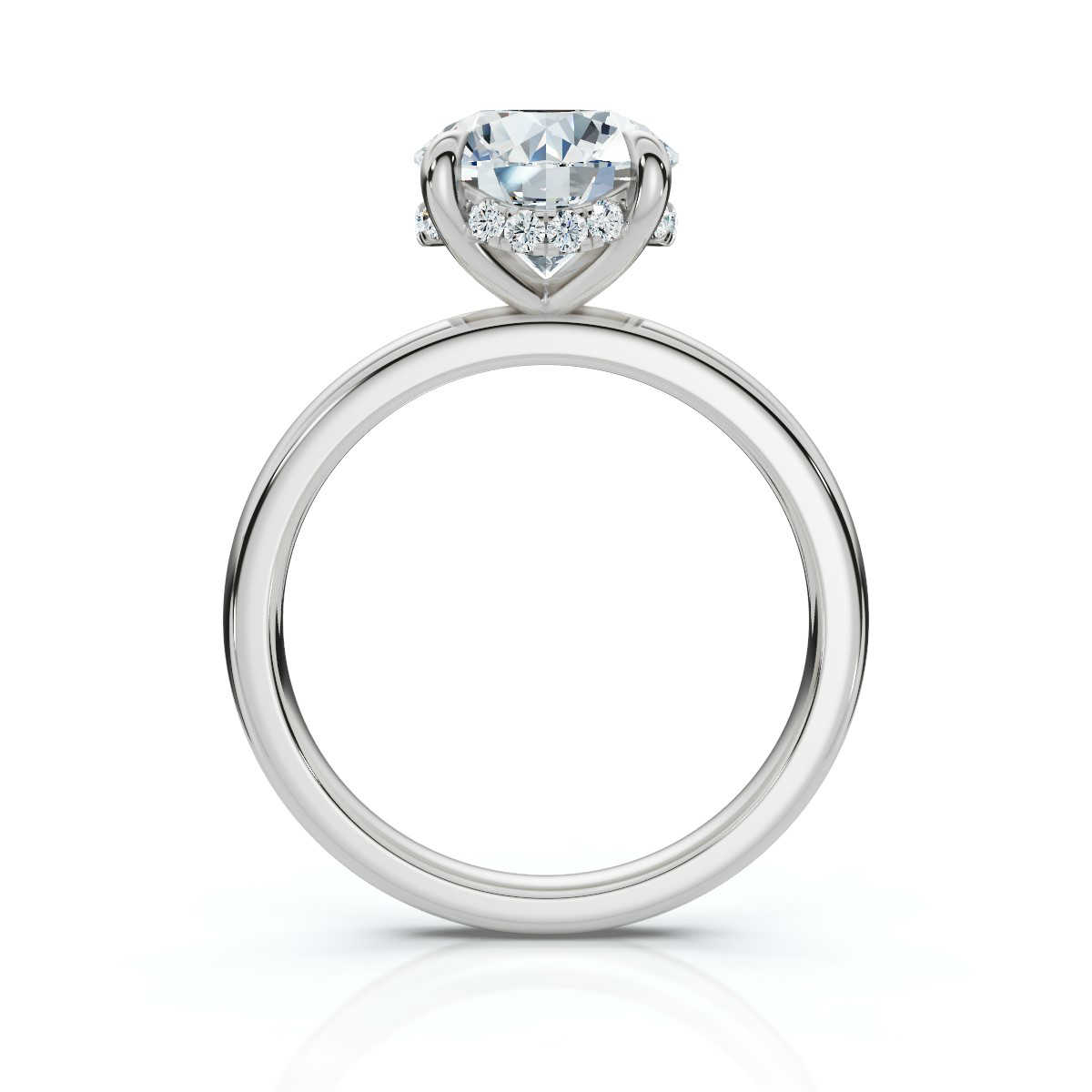 14K White Gold Poppy Hidden Accents Lab Grown Diamond Ring (1/20 ct. tw)