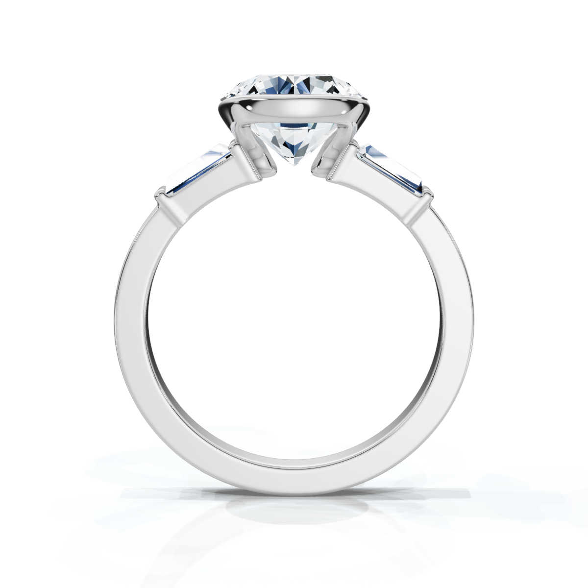 14K White Gold Ximena Three Stone Tapered Baguette Lab Grown Diamond Ring (1/3 ct. tw)