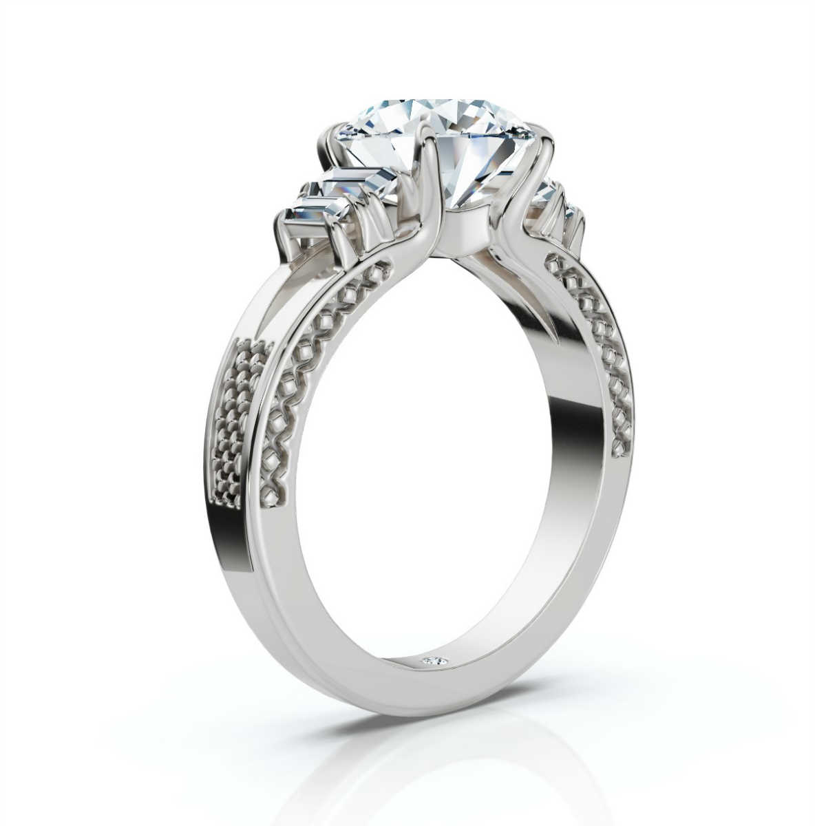 14K White Gold Serpentina Nature Inspired Lab Grown Diamond Ring (2/5 ct. tw)