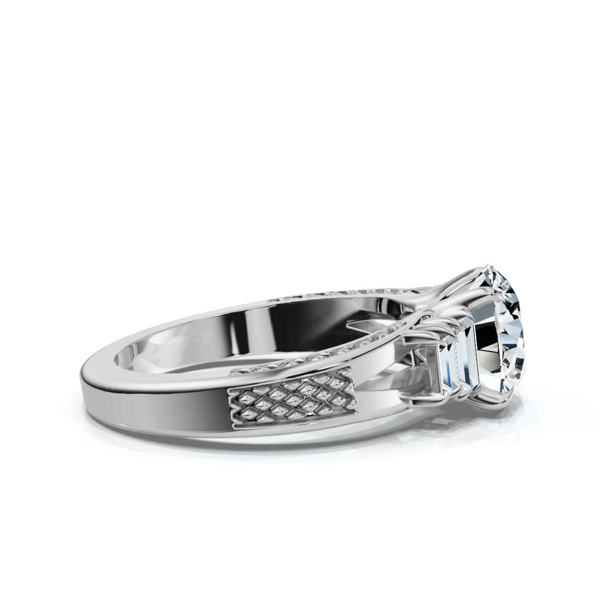 14K White Gold Serpentina Nature Inspired Lab Grown Diamond Ring (2/5 ct. tw)