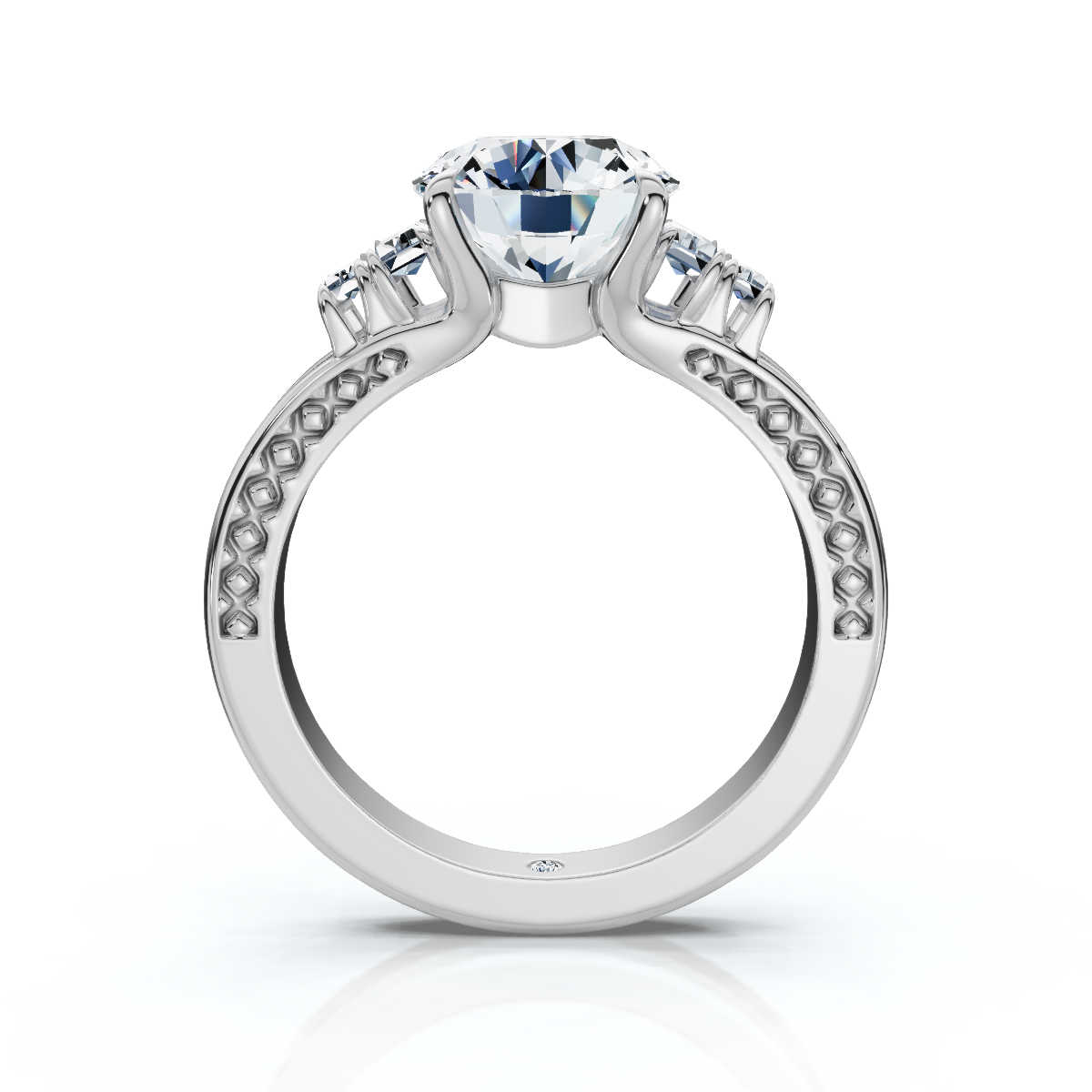 14K White Gold Serpentina Nature Inspired Lab Grown Diamond Ring (2/5 ct. tw)