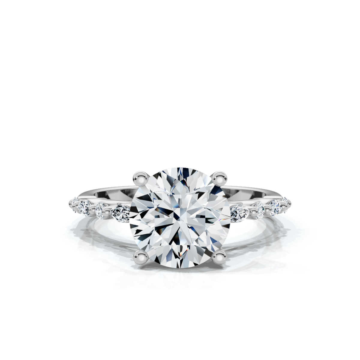14K White Gold Cadence Accent Lab Grown Diamond Ring (1/6 ct. tw)
