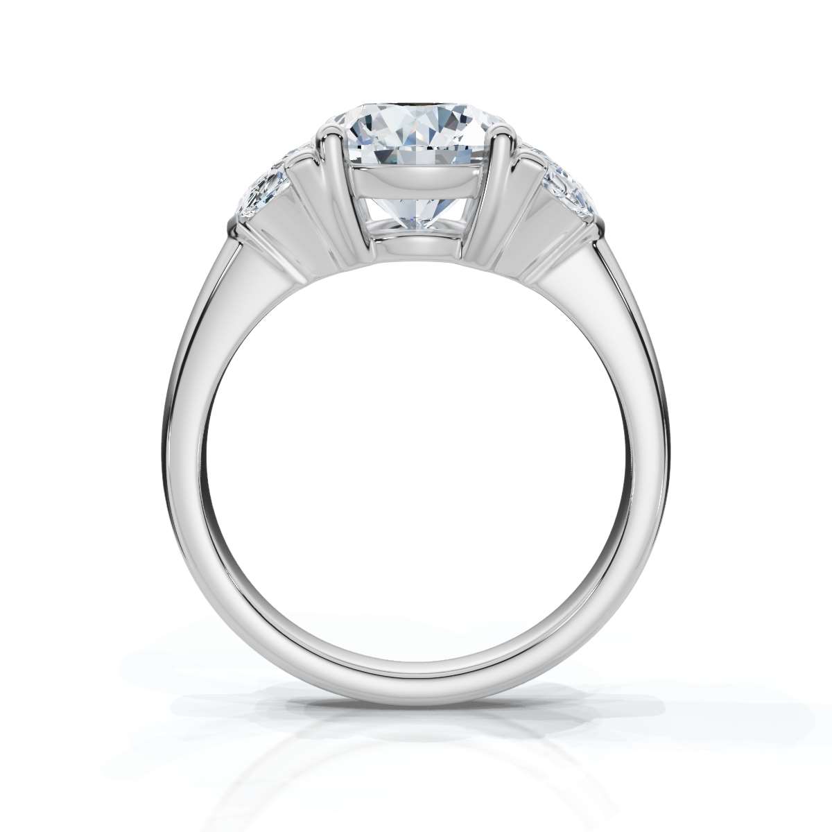 14K White Gold Indigo Three Stone Half Moon Lab Grown Diamond Ring (1.00 ct. tw)