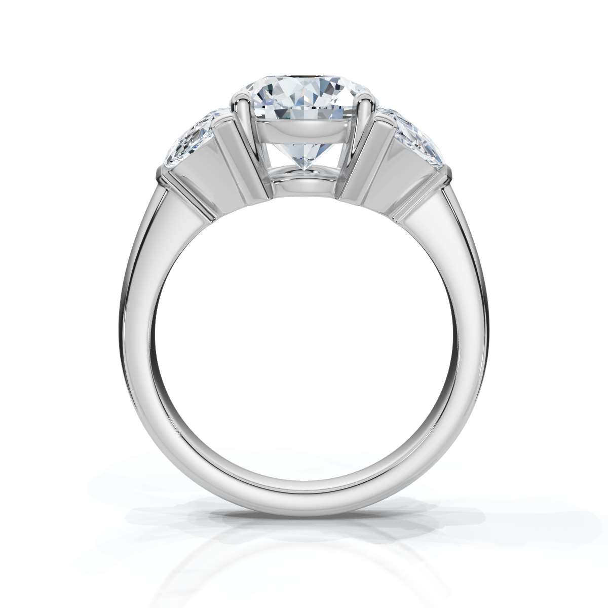 14K White Gold Indigo Three Stone Half Moon Lab Grown Diamond Ring (1 1/2 ct. tw)
