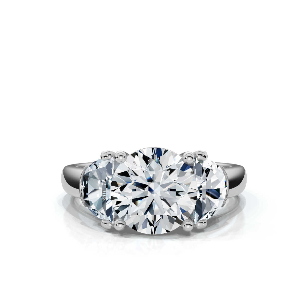 14K White Gold Indigo Three Stone Half Moon Lab Grown Diamond Ring (2.00 ct. tw)