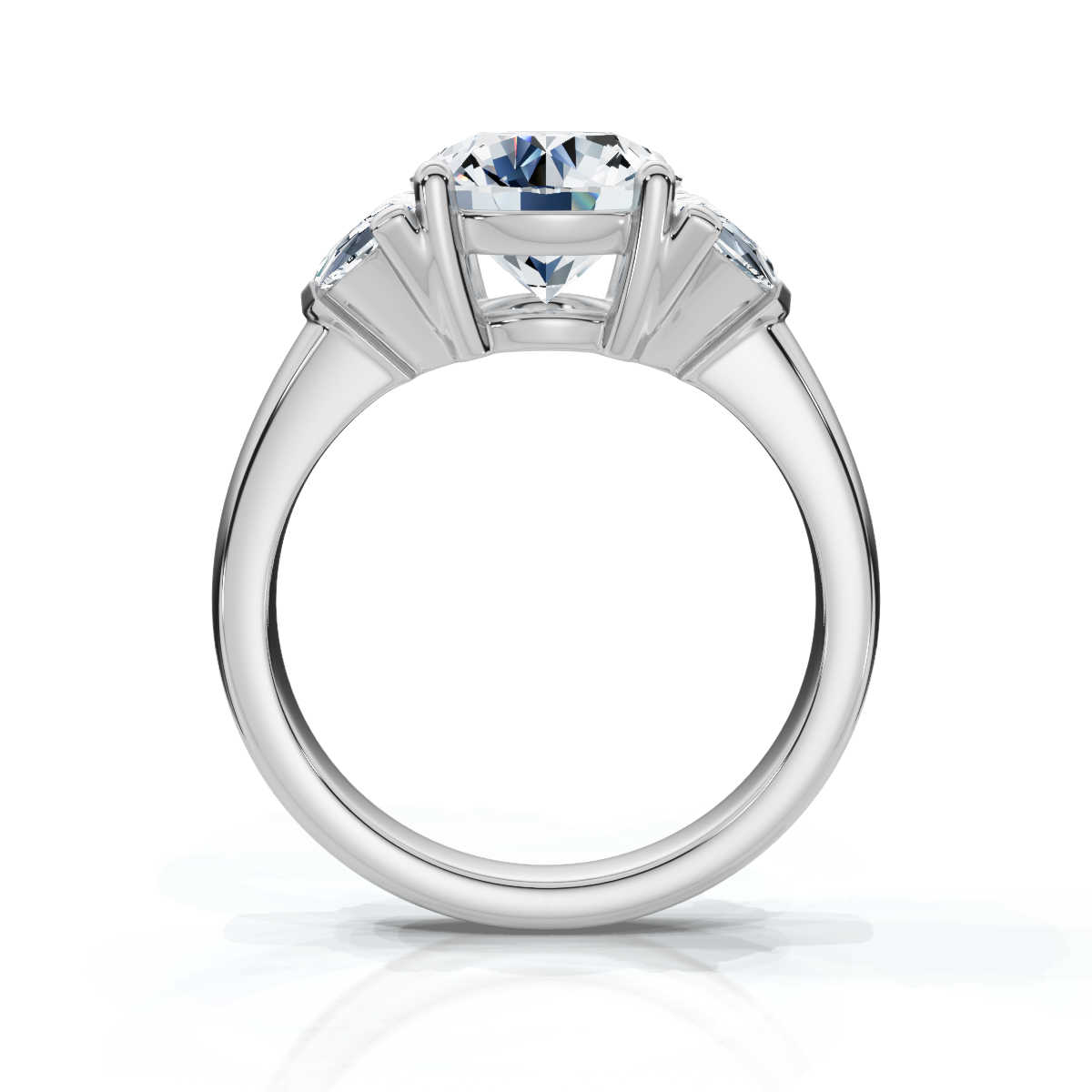 14K White Gold Indigo Three Stone Half Moon Lab Grown Diamond Ring (2.00 ct. tw)