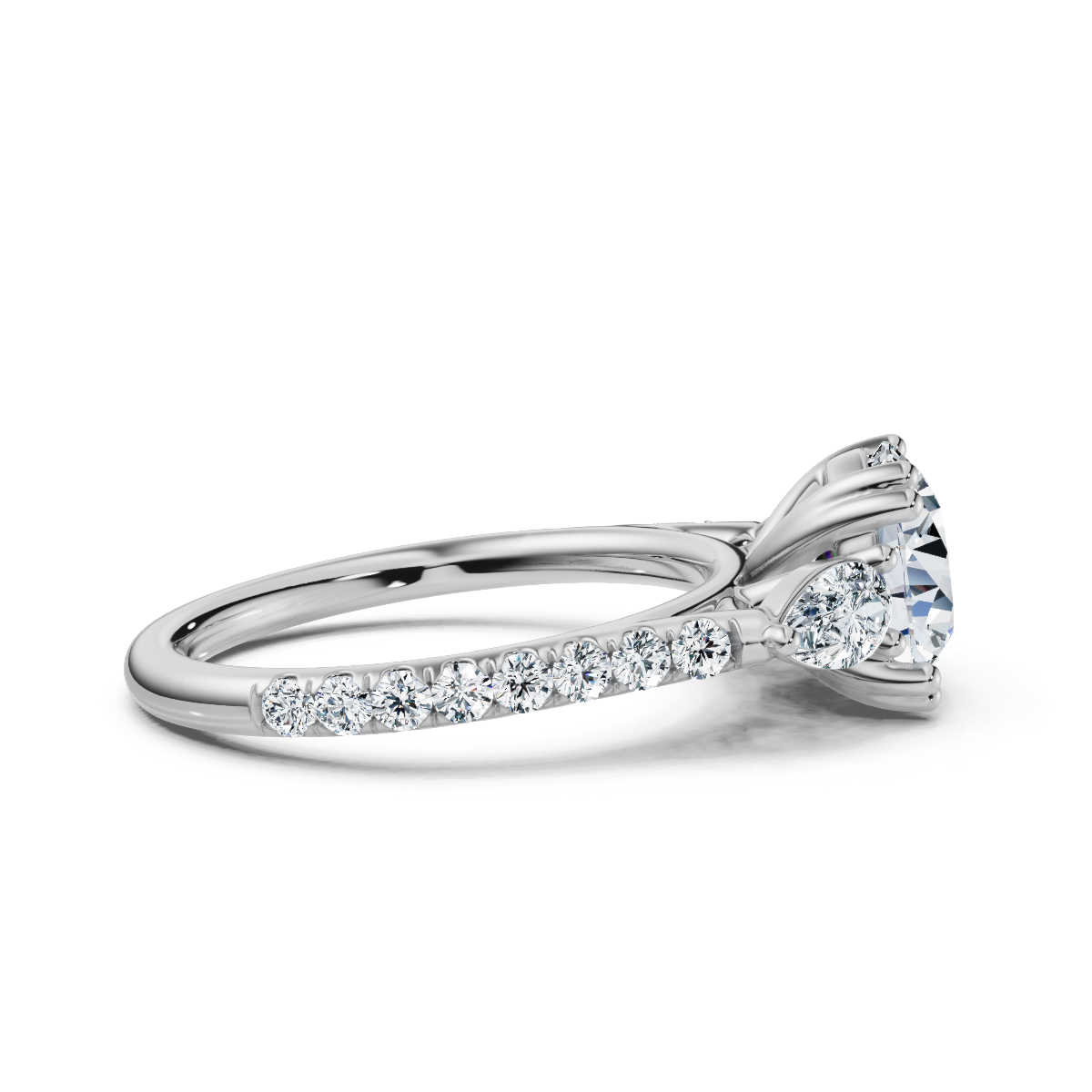 14K White Gold Virginia Three Stone Pear Lab Grown Diamond Ring (2/3 ct. tw)