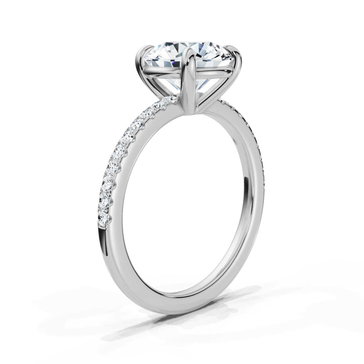 14K White Gold Galina Accents Lab Grown Diamond Engagement Ring (1/4 ct. tw)