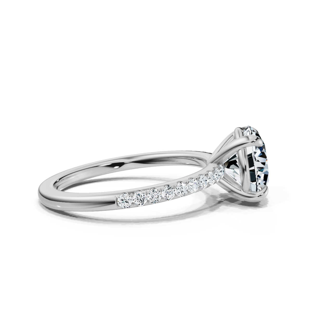 14K White Gold Galina Accents Lab Grown Diamond Engagement Ring (1/4 ct. tw)