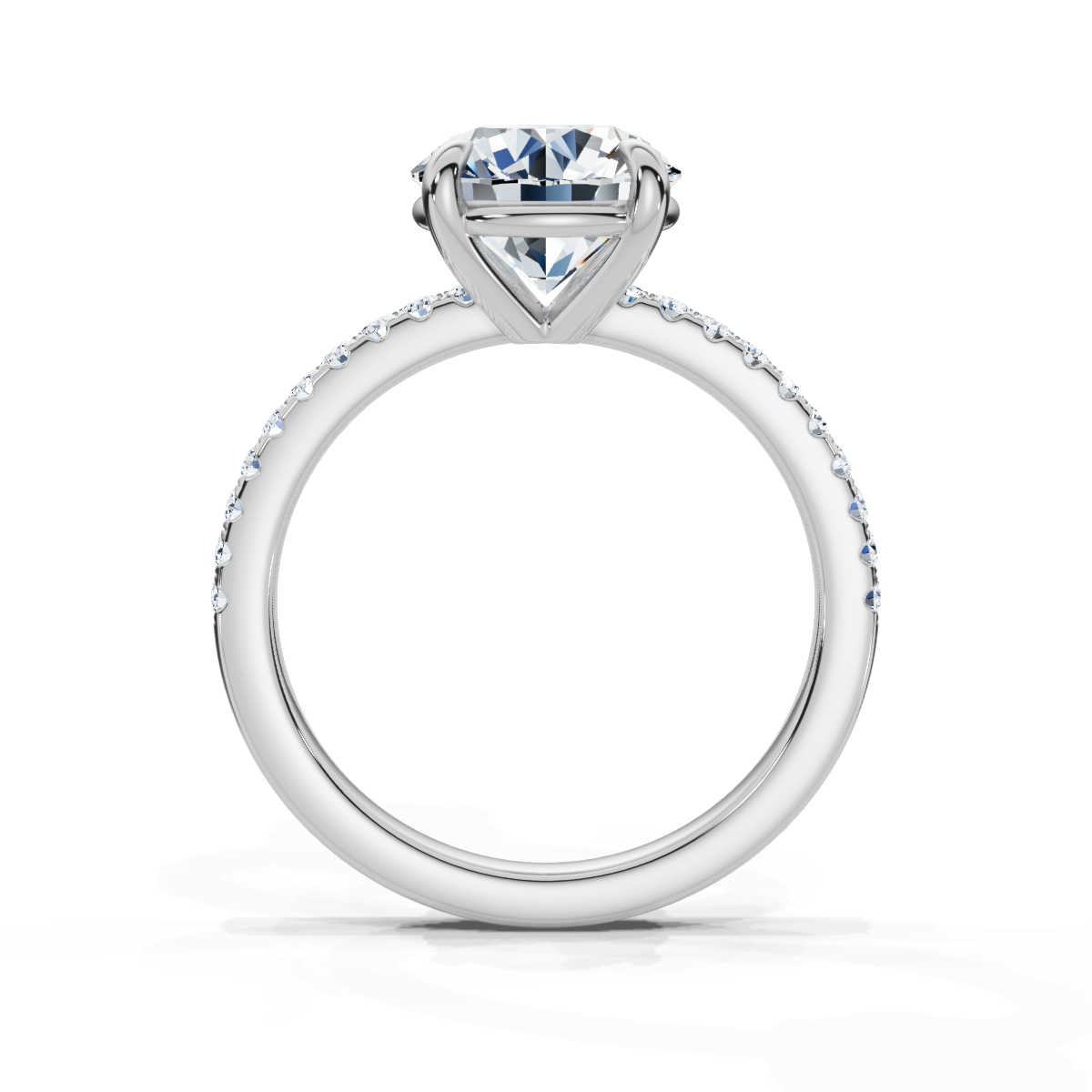 14K White Gold Galina Accents Lab Grown Diamond Engagement Ring (1/4 ct. tw)