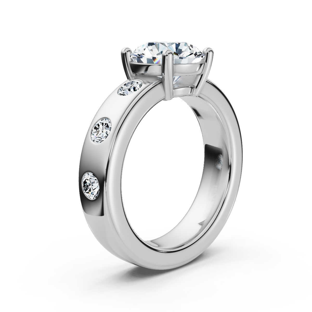 14K White Gold Moraya Accents Lab Grown Diamond Engagement Ring (2/3 ct. tw)