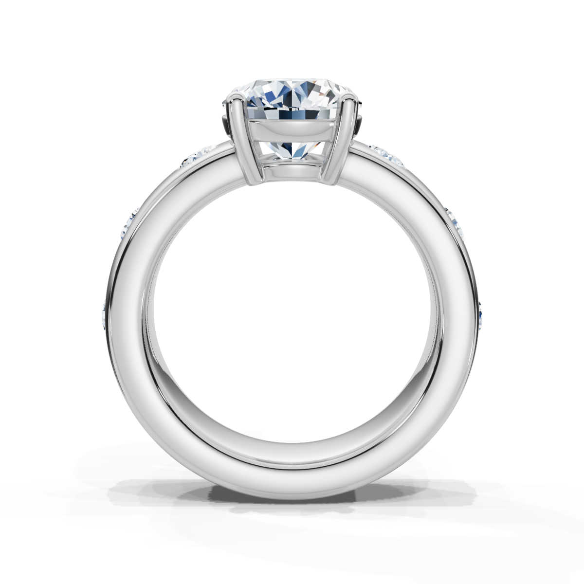 14K White Gold Moraya Accents Lab Grown Diamond Engagement Ring (2/3 ct. tw)