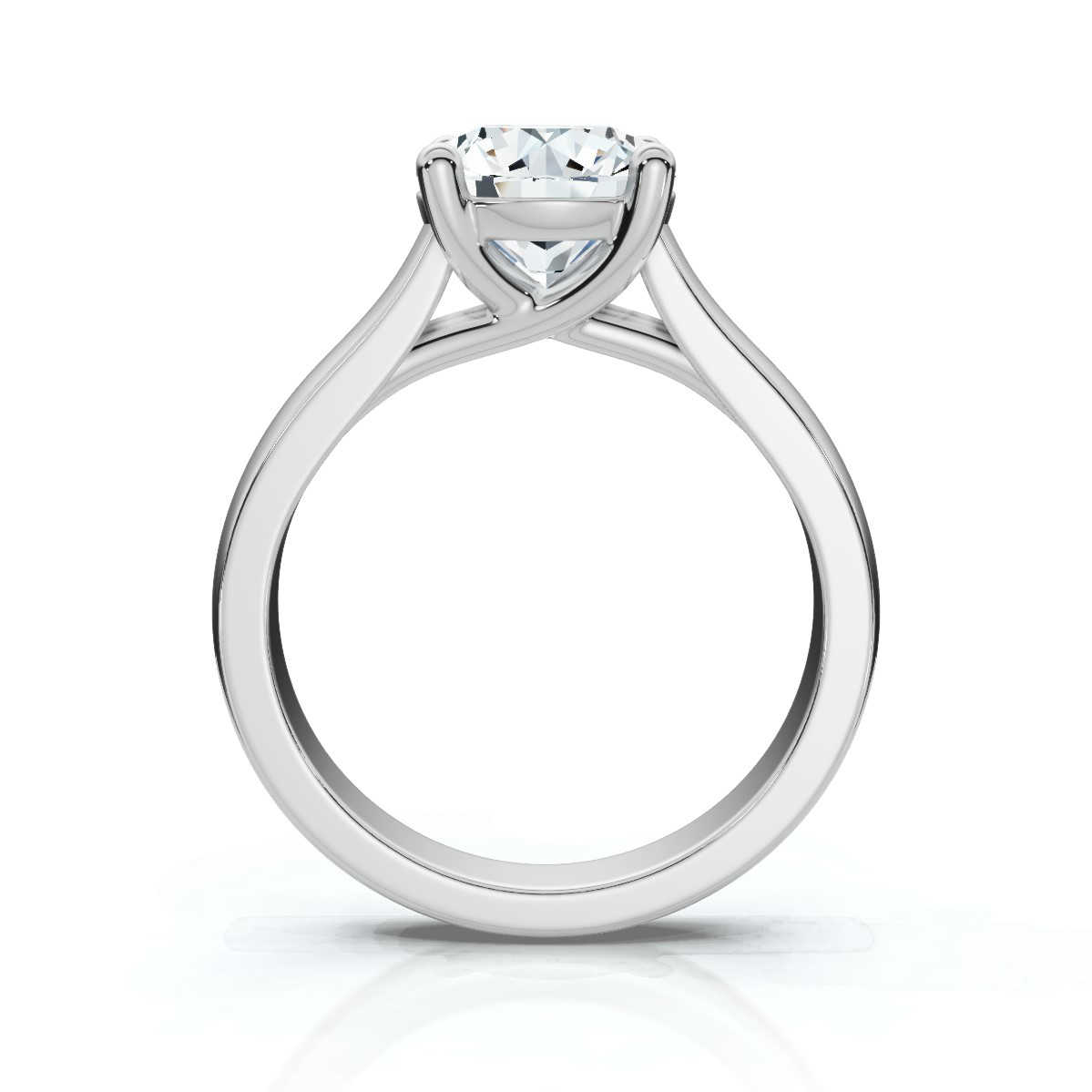 14K White Gold Talia Lucida Solitaire Cathedral Engagement Ring 