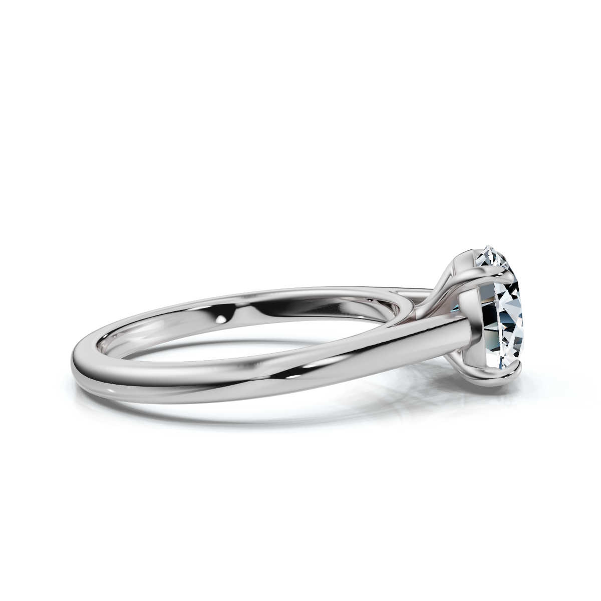 14K White Gold Yuval Claw Prong Solitaire