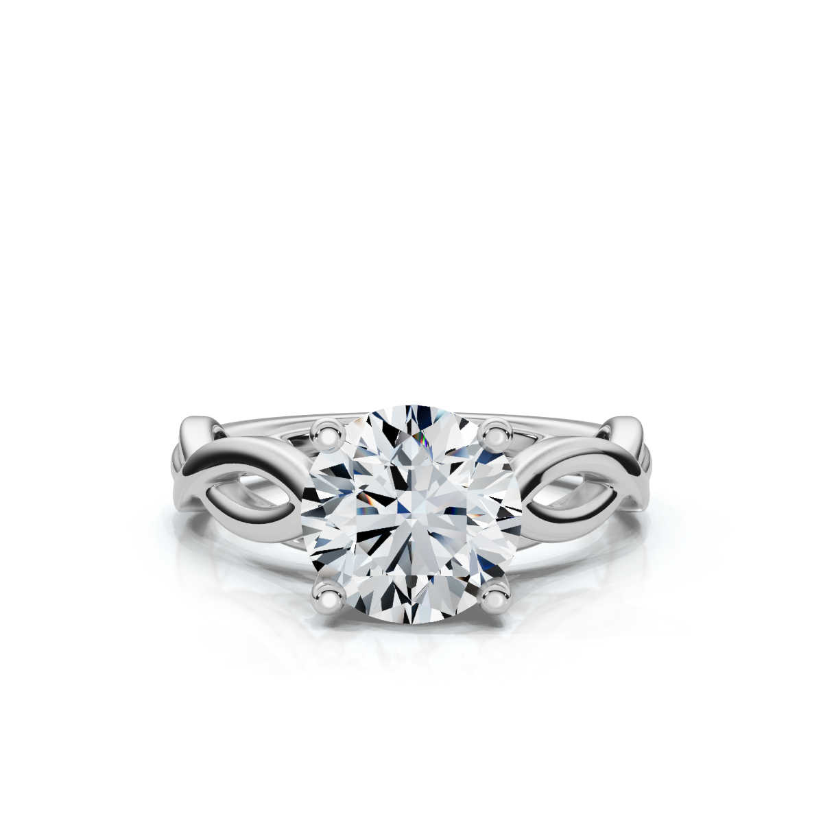 14K White Gold Alma Infinity Solitaire Engagement Ring