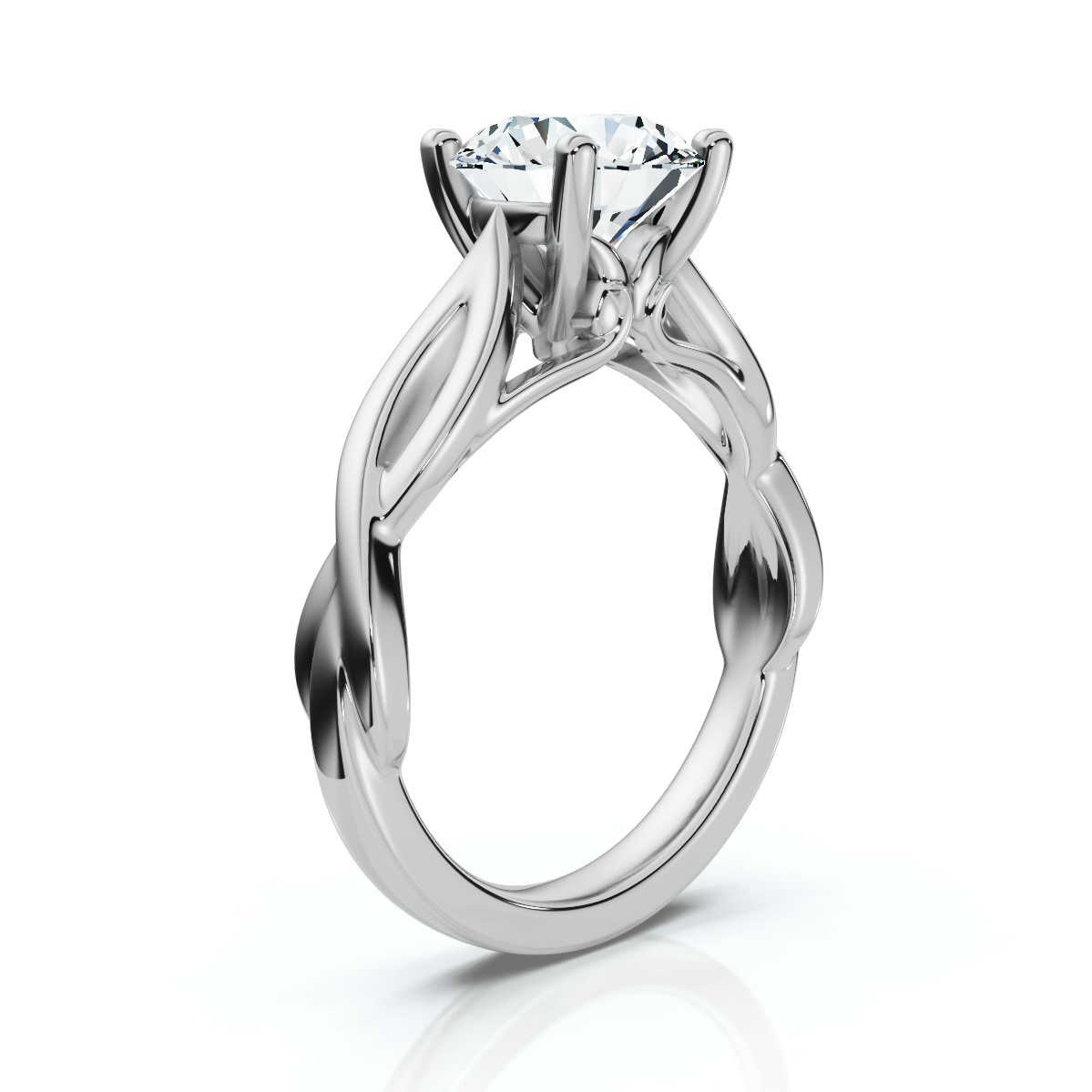 14K White Gold Alma Infinity Solitaire Engagement Ring