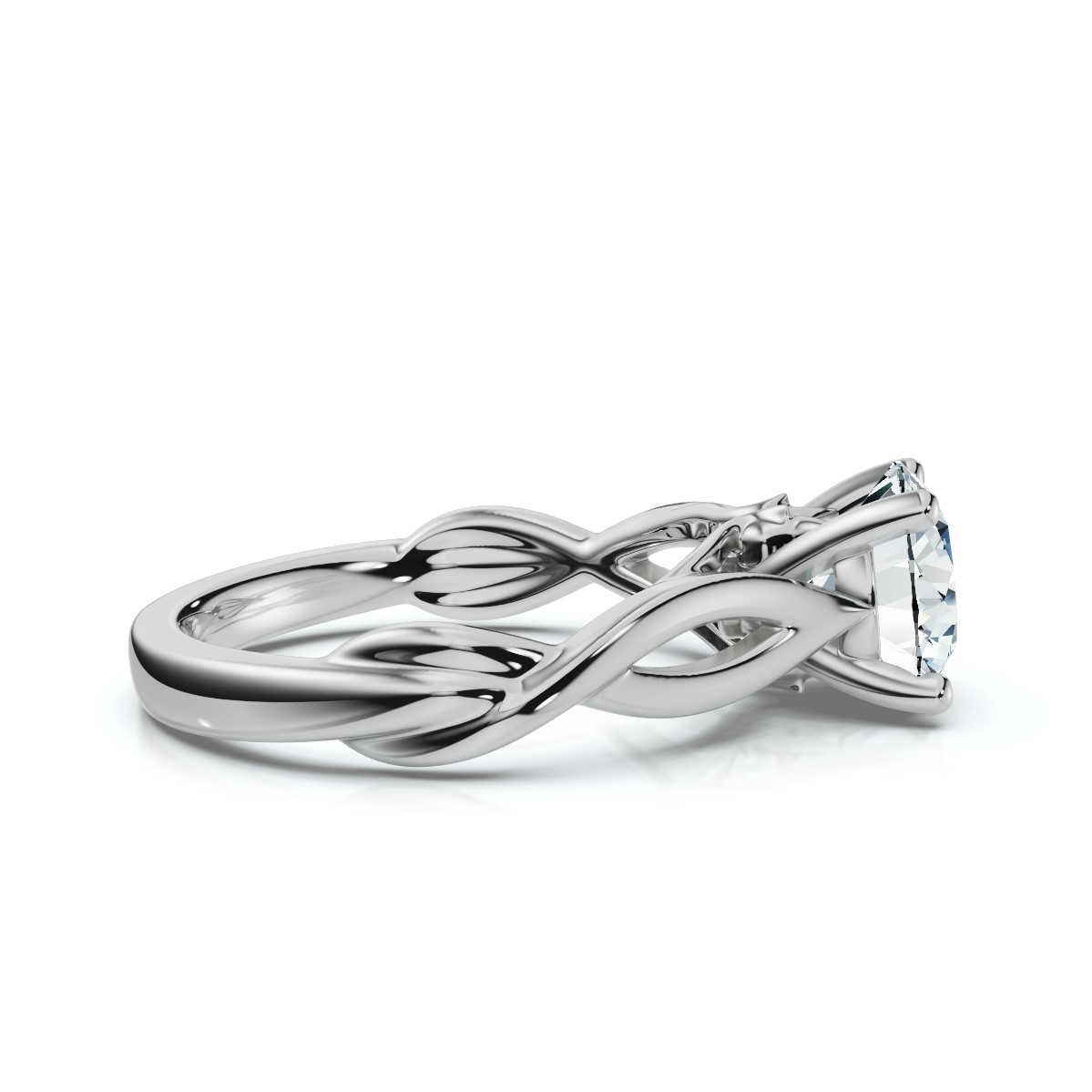 14K White Gold Alma Infinity Solitaire Engagement Ring