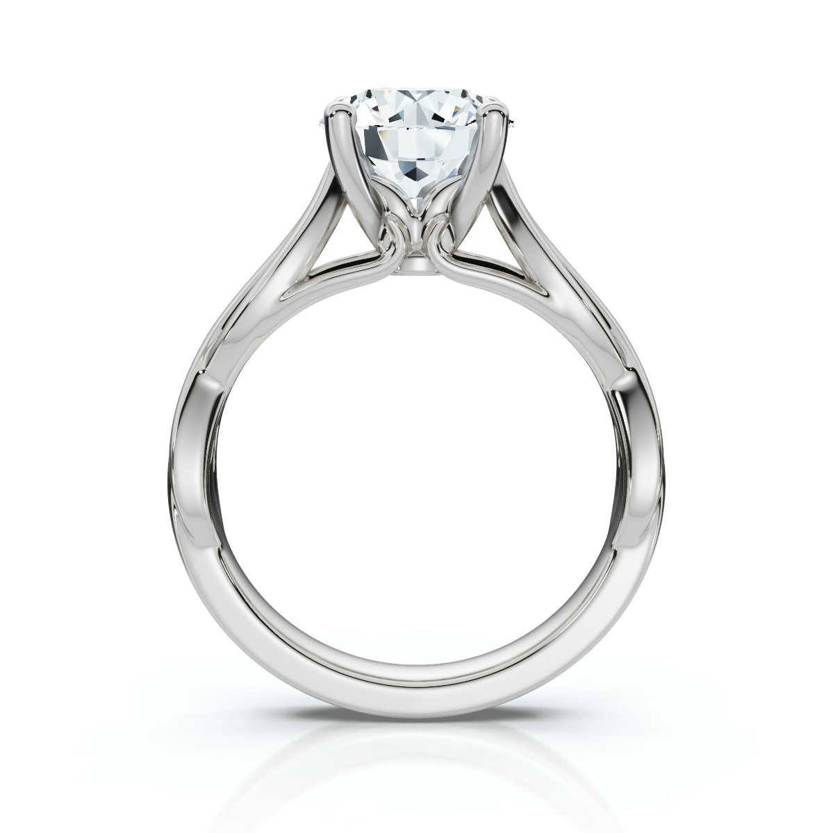 14K White Gold Alma Infinity Solitaire Engagement Ring