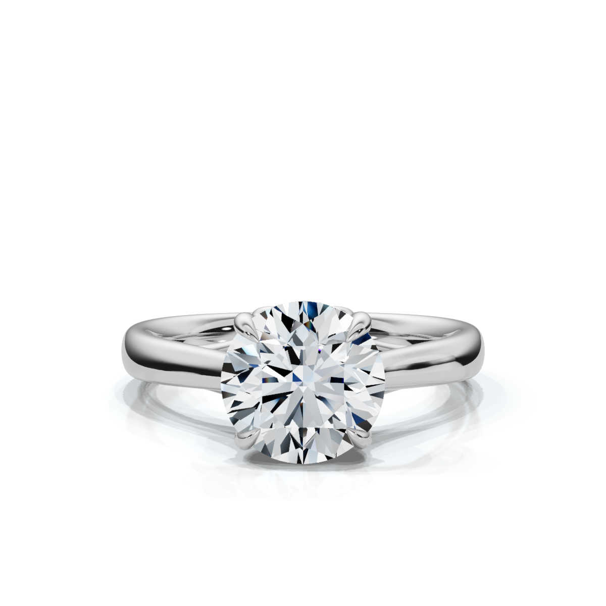 14K White Gold Ruth Solitaire Engagement Ring 