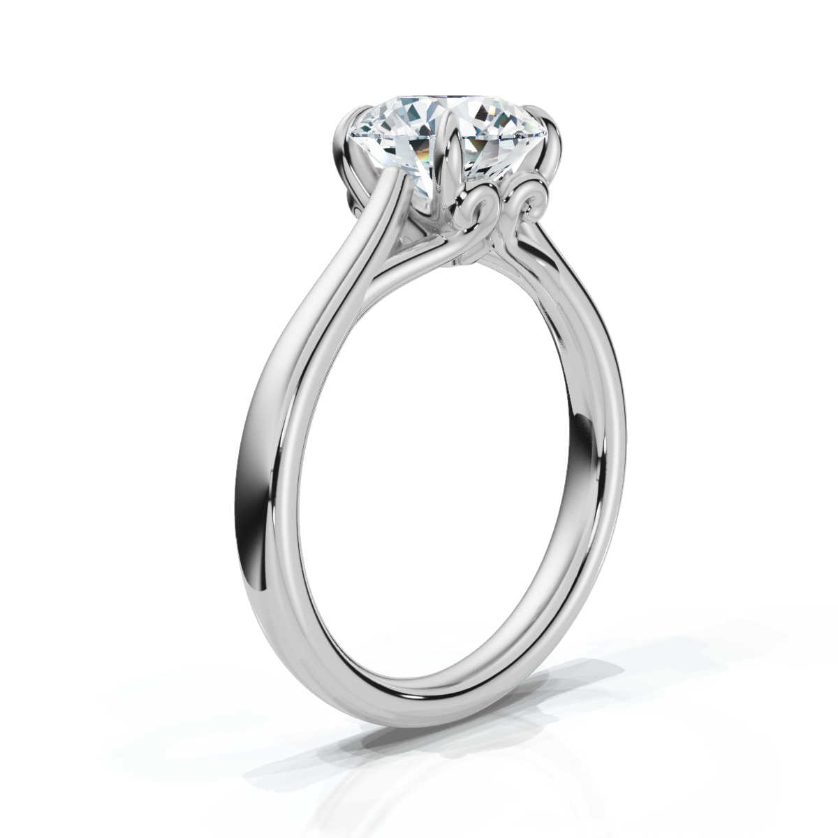 14K White Gold Ruth Solitaire Engagement Ring 