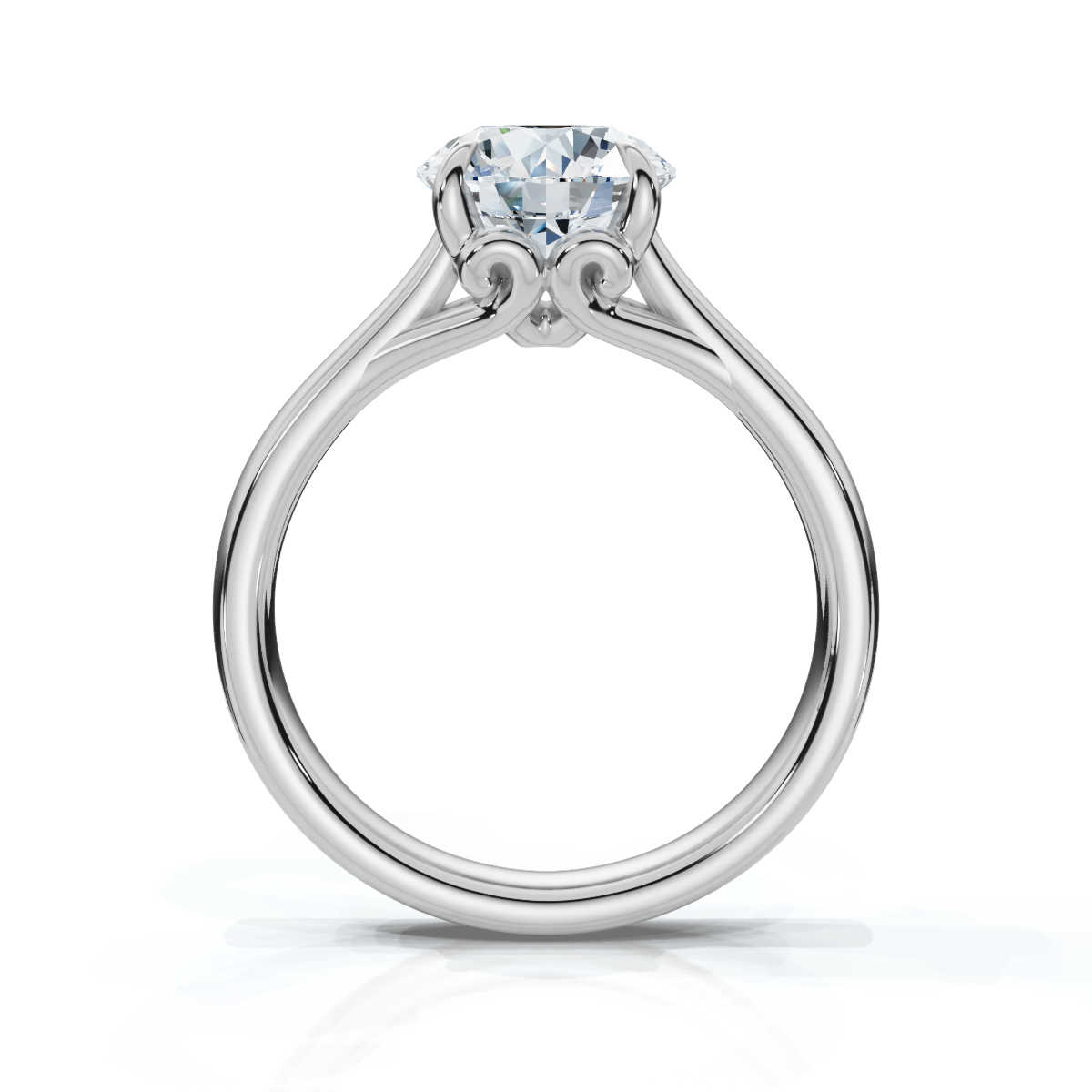 14K White Gold Ruth Solitaire Engagement Ring 