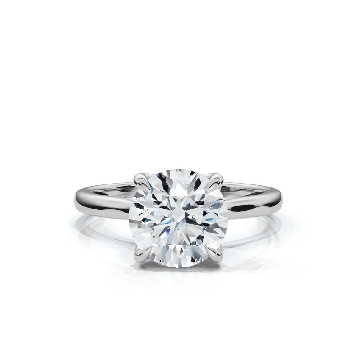 14K White Gold Moriah Petite Cathedral Solitaire Engagement Ring