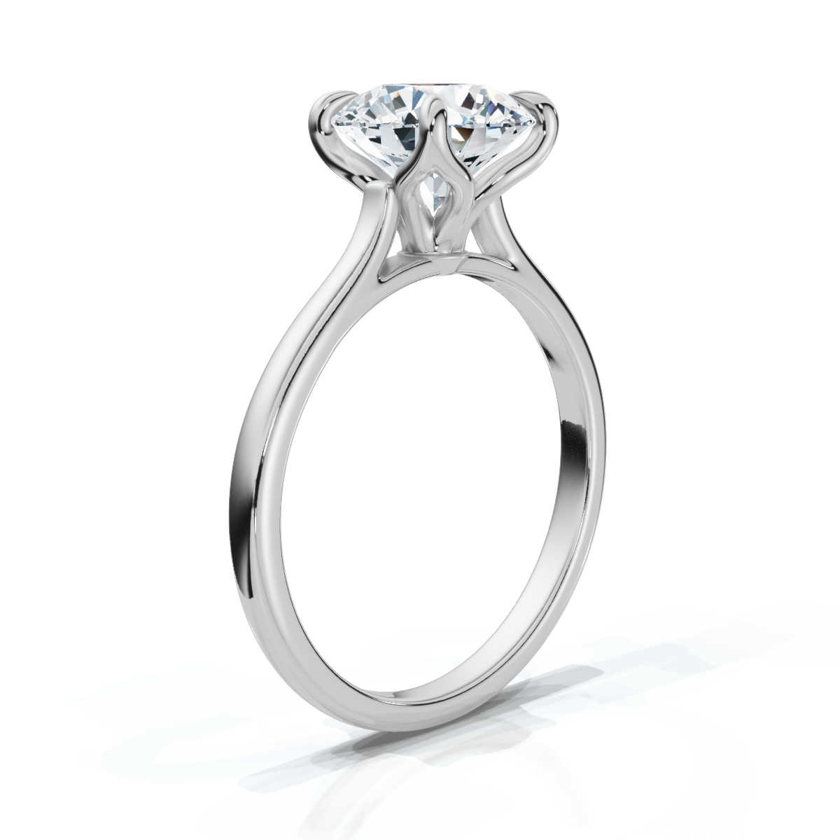 14K White Gold Moriah Petite Cathedral Solitaire Engagement Ring