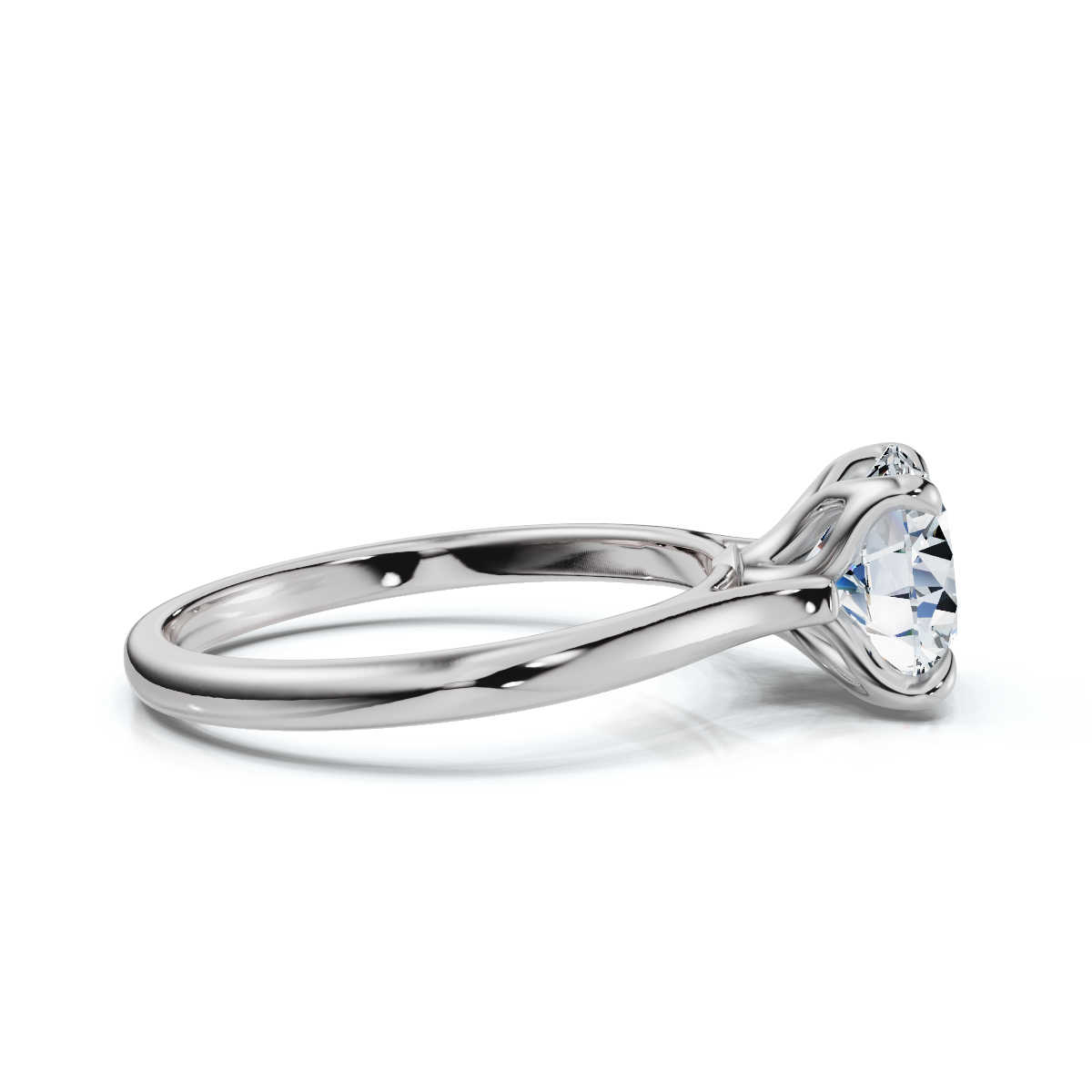 14K White Gold Moriah Petite Cathedral Solitaire Engagement Ring