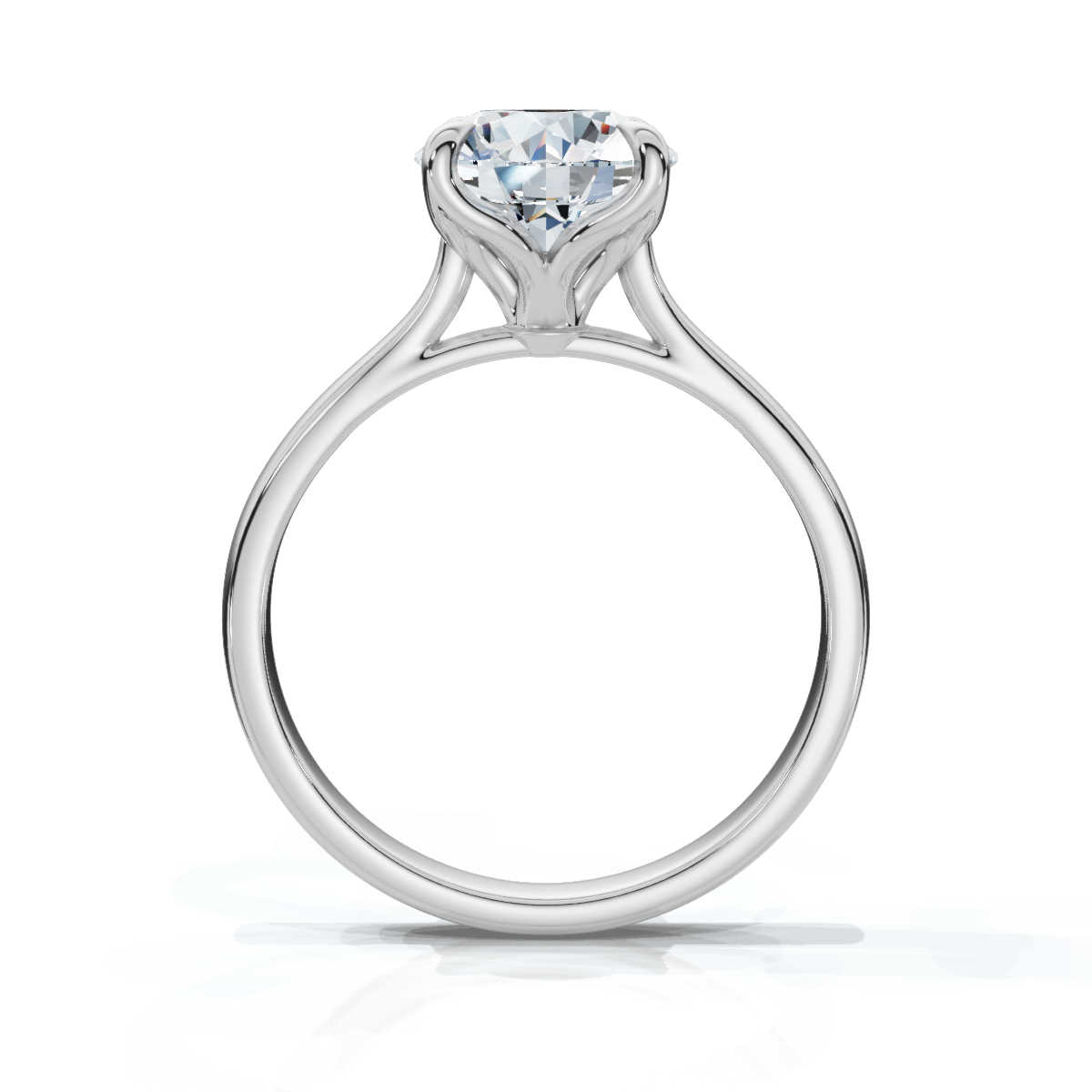 14K White Gold Moriah Petite Cathedral Solitaire Engagement Ring