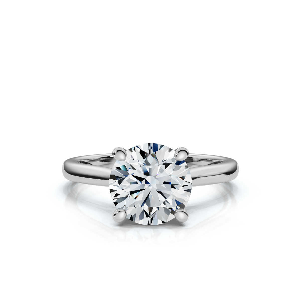 14K White Gold Avishag Solitaire Engagement Ring 