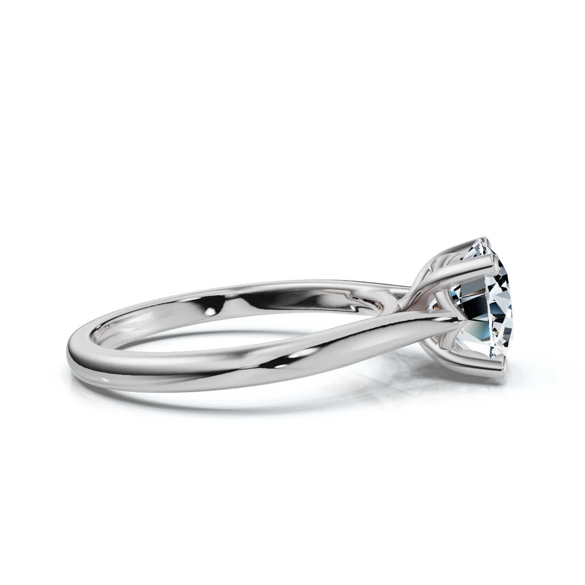 14K White Gold Avishag Solitaire Engagement Ring 
