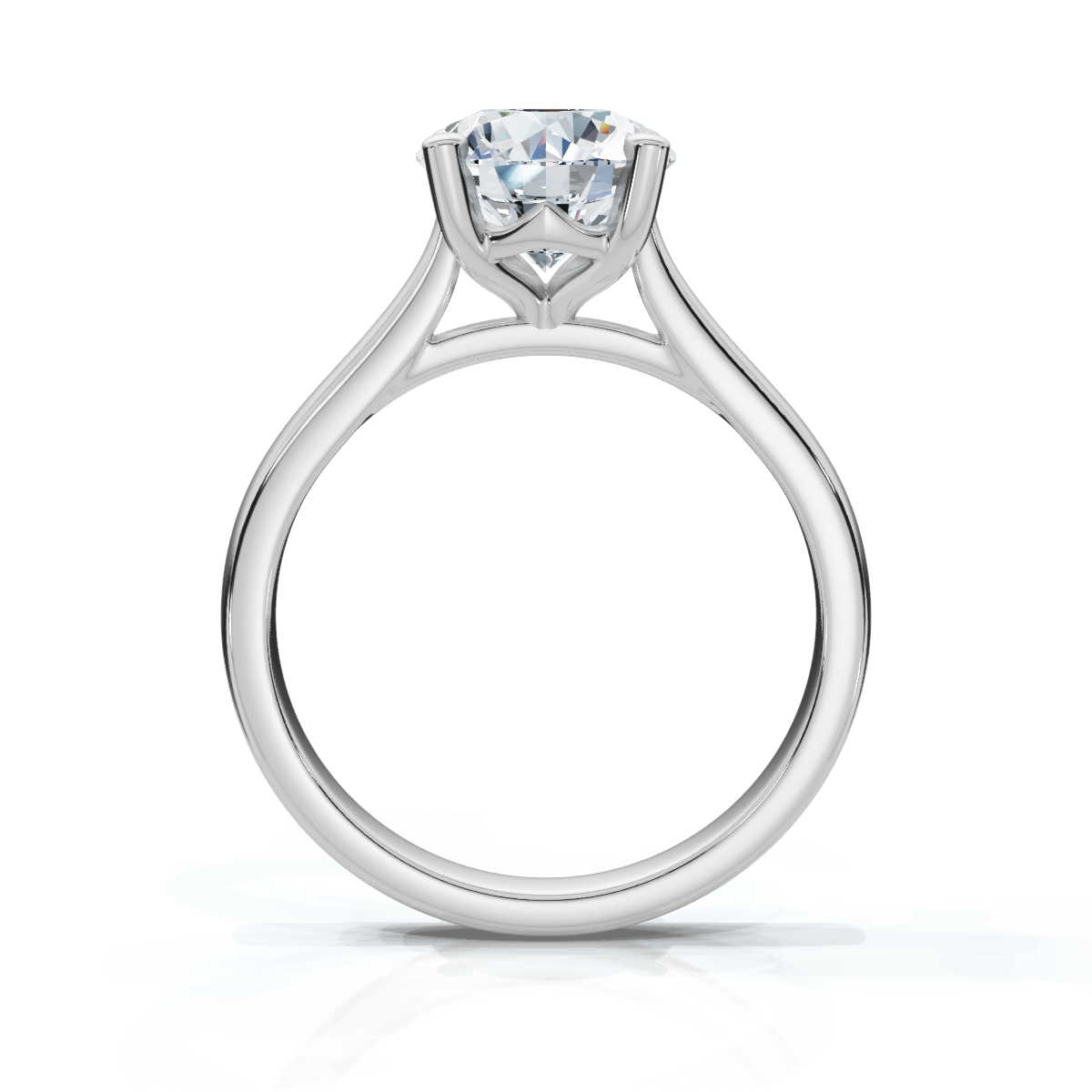 14K White Gold Avishag Solitaire Engagement Ring 