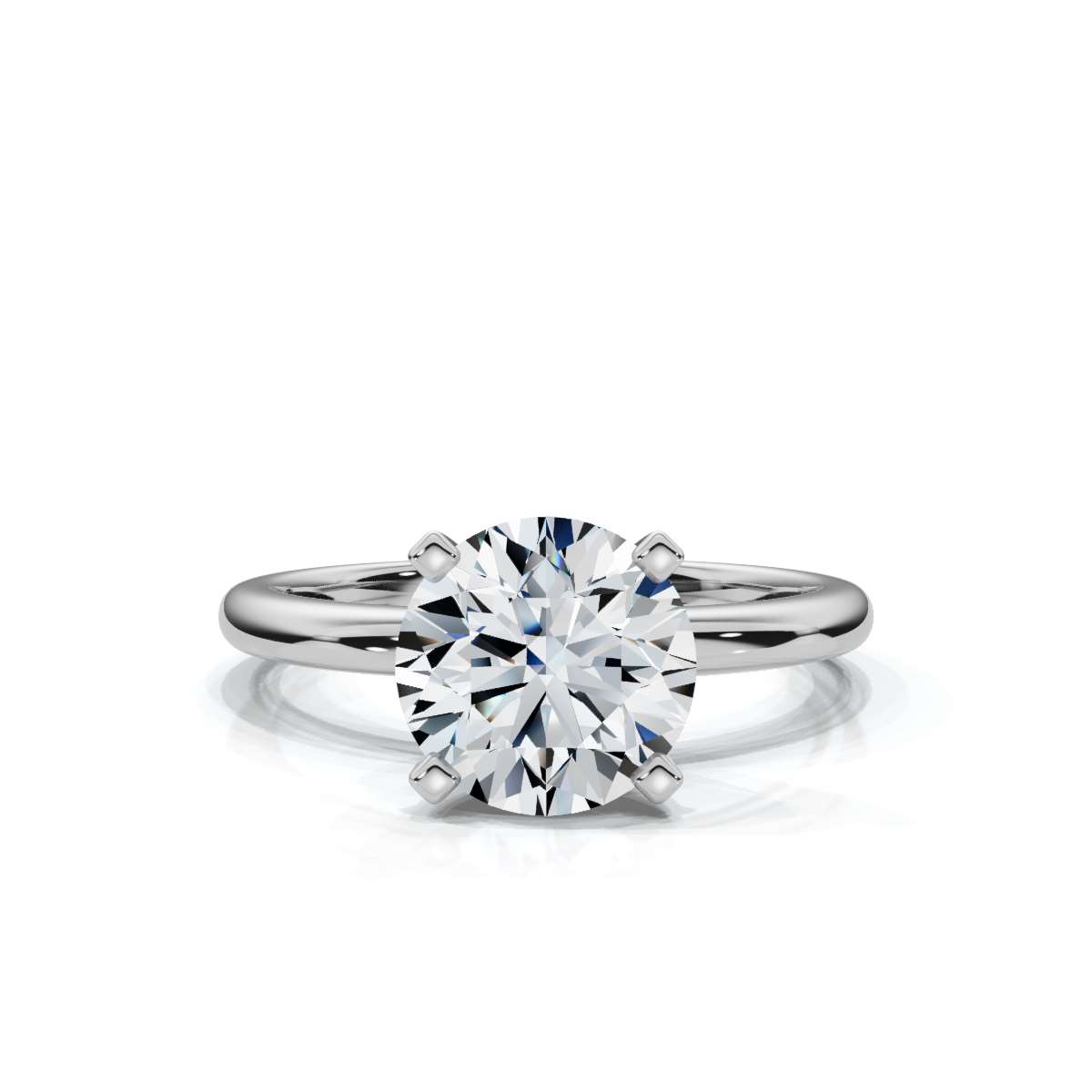 14K White Gold Tahal Solitaire Engagement Ring