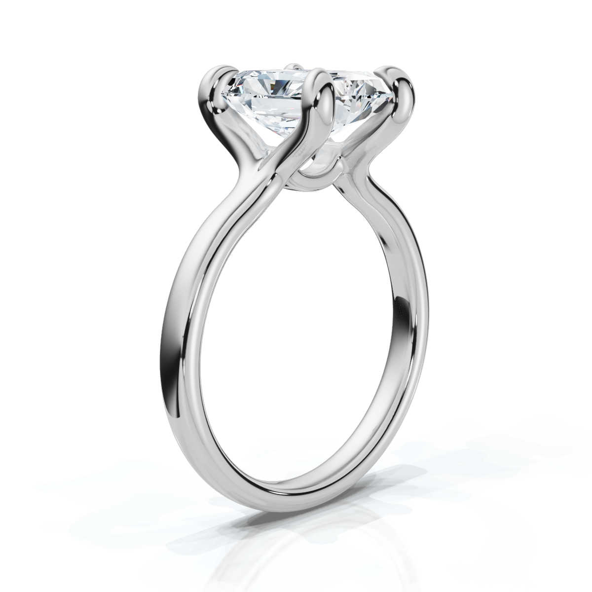 14K White Gold Elah Floating Solitaire Engagement Ring