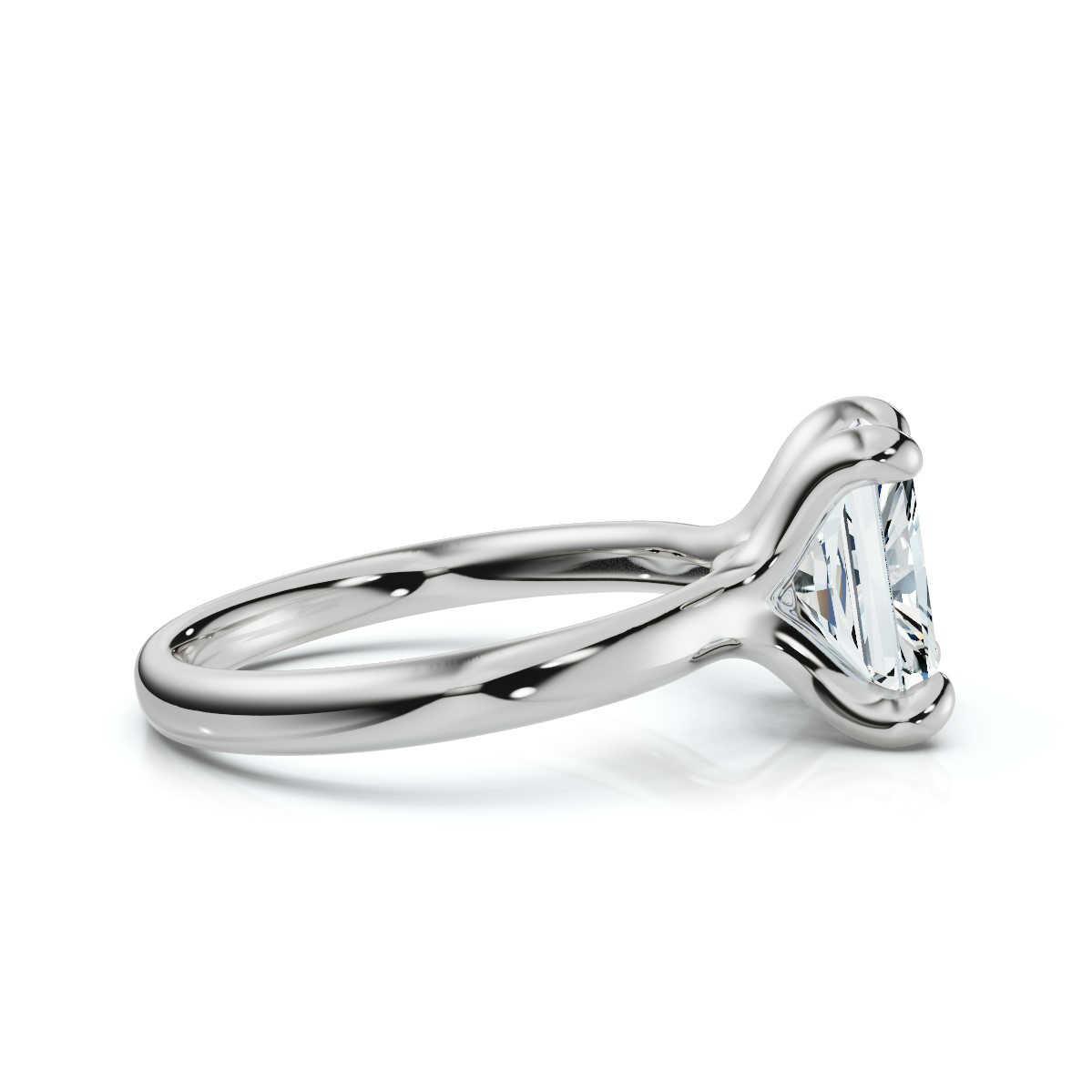 14K White Gold Elah Floating Solitaire Engagement Ring