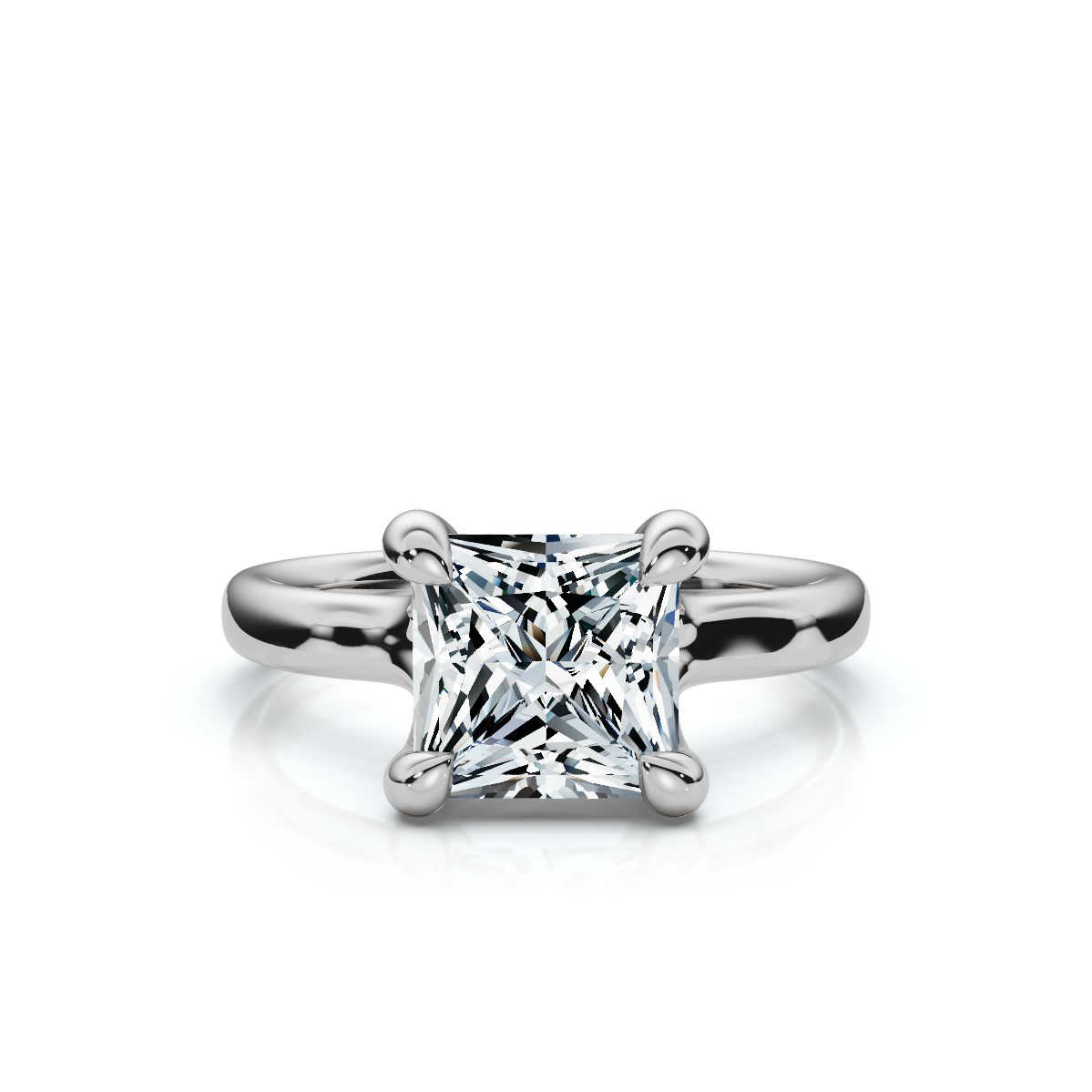 14K White Gold Elah Floating Solitaire Engagement Ring
