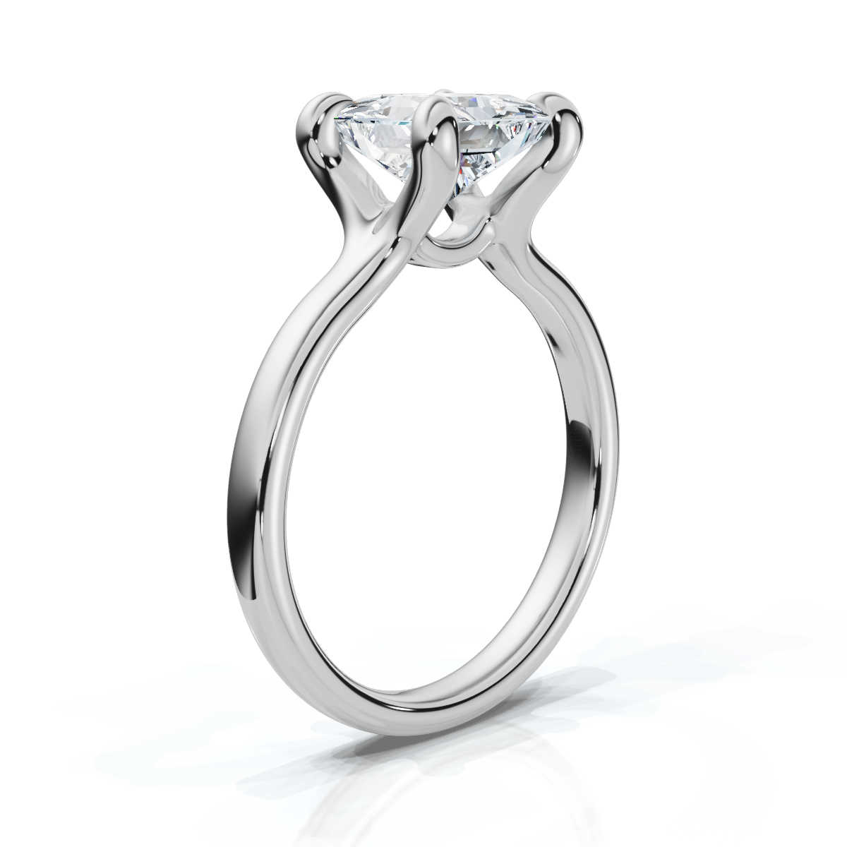 14K White Gold Elah Floating Solitaire Engagement Ring