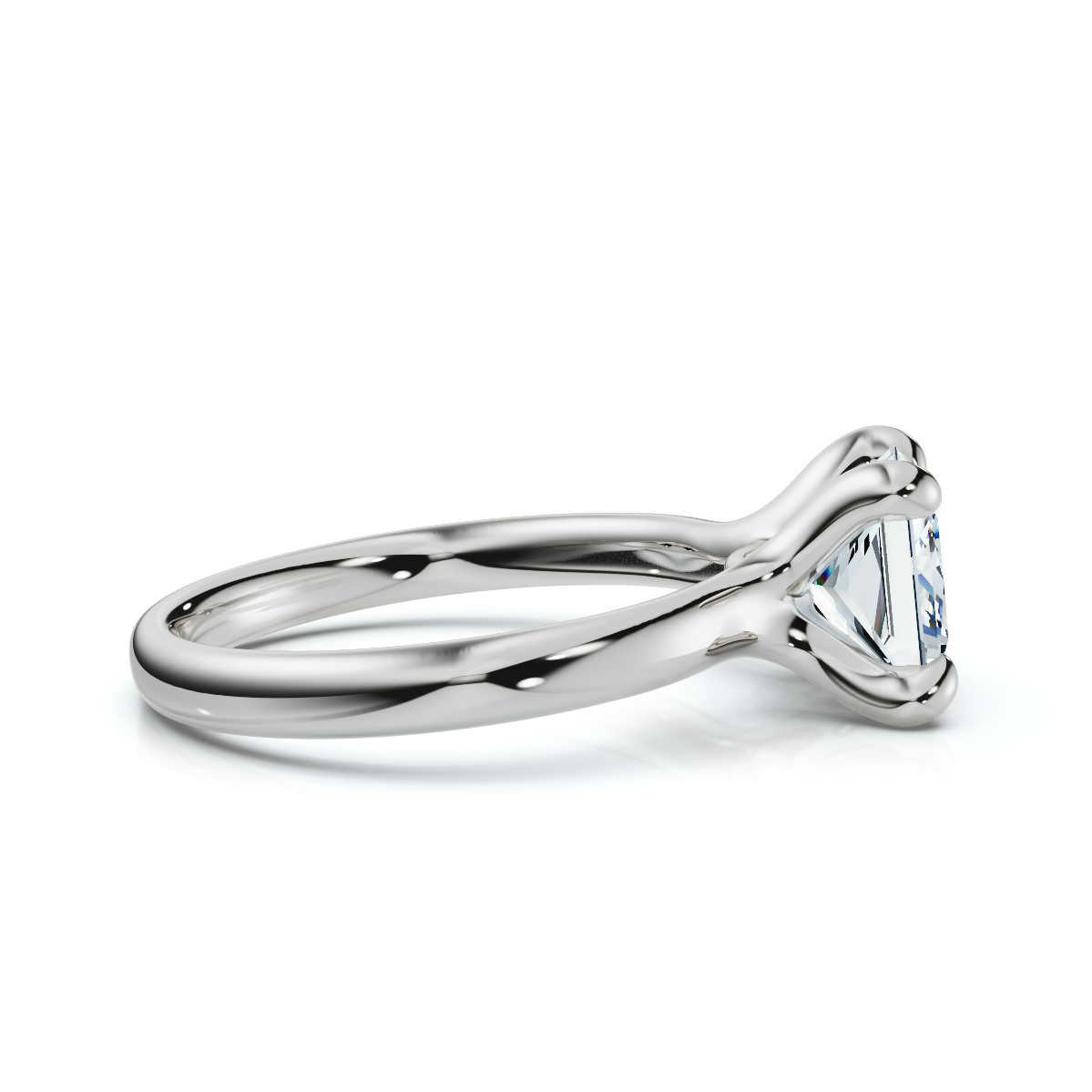 14K White Gold Elah Floating Solitaire Engagement Ring