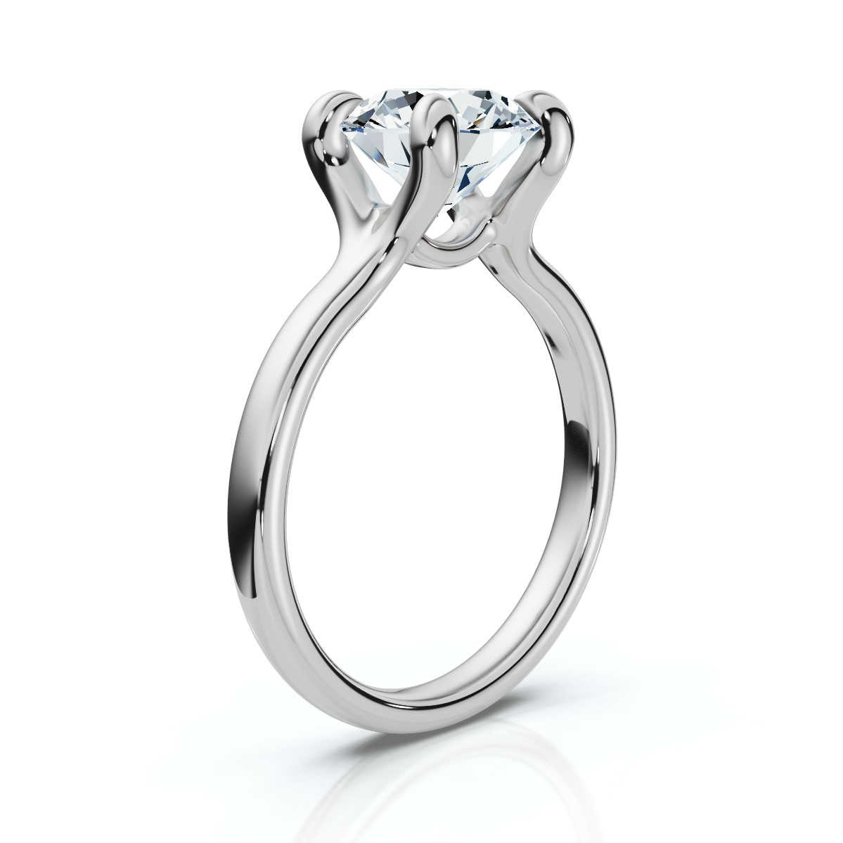 14K White Gold Elah Floating Solitaire Engagement Ring