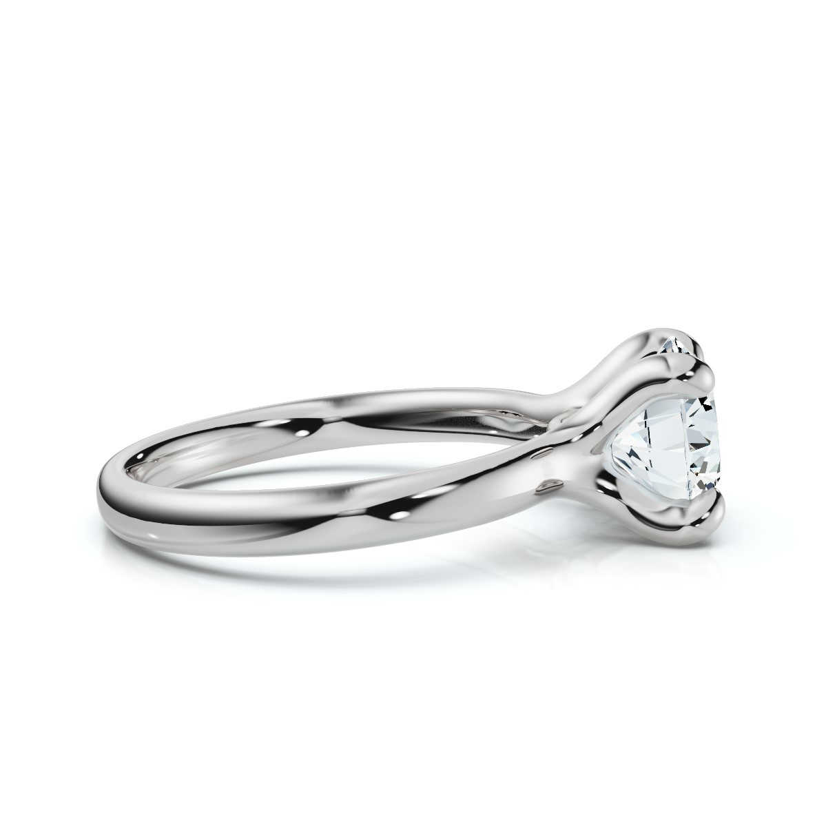 14K White Gold Elah Floating Solitaire Engagement Ring