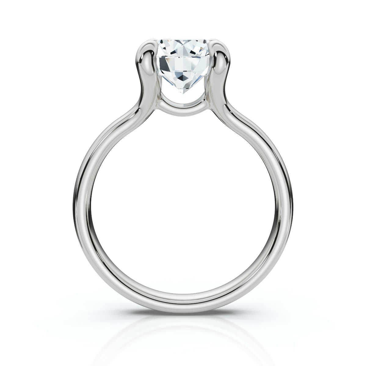 14K White Gold Elah Floating Solitaire Engagement Ring
